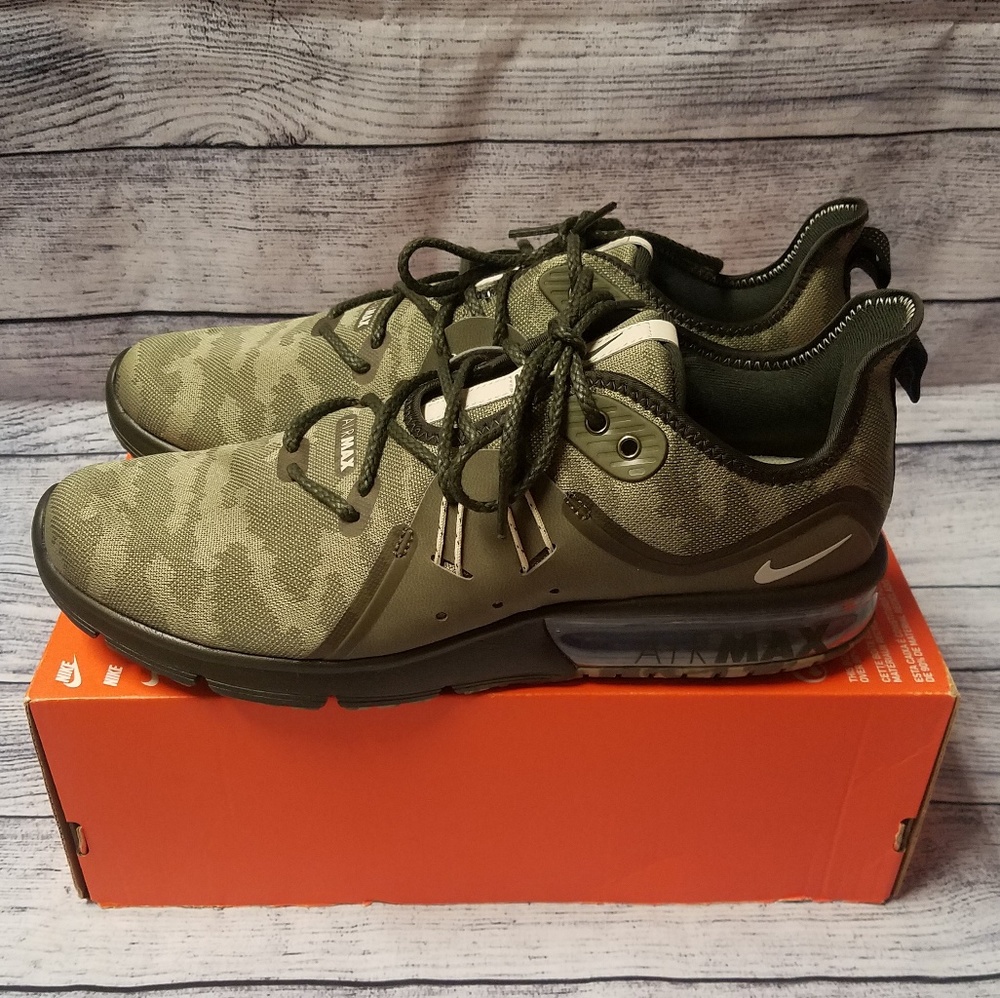 🚫SOLD🚫NIKE AIR MAX SEQUENT 3 PRM CAMO *OPEN BOX* - Picture 1 of 7